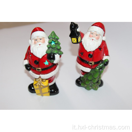 Decorazioni per la tavola in ceramica di Babbo Natale in piedi da 17 cm XMAS